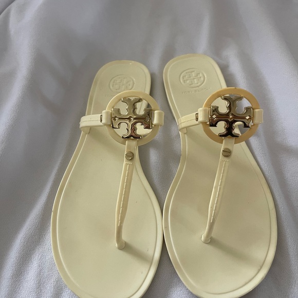 Tory Burch Mini Miller Sandal Size 6 ivory gold - Picture 3 of 4